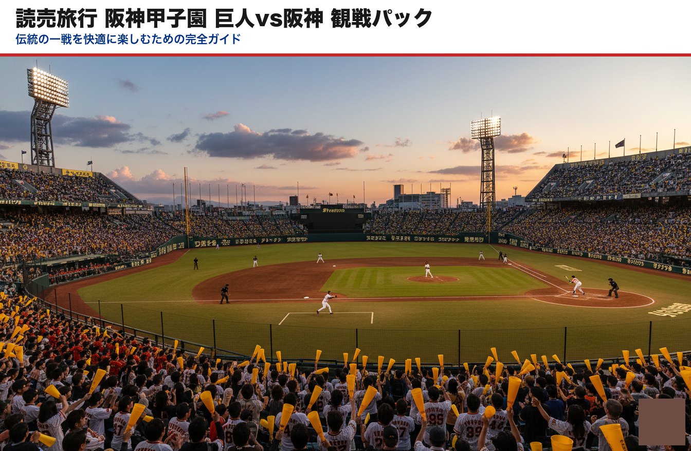 阪神甲子園球場の夕焼けと黄色い応援タオル｜読売旅行 観戦パック
