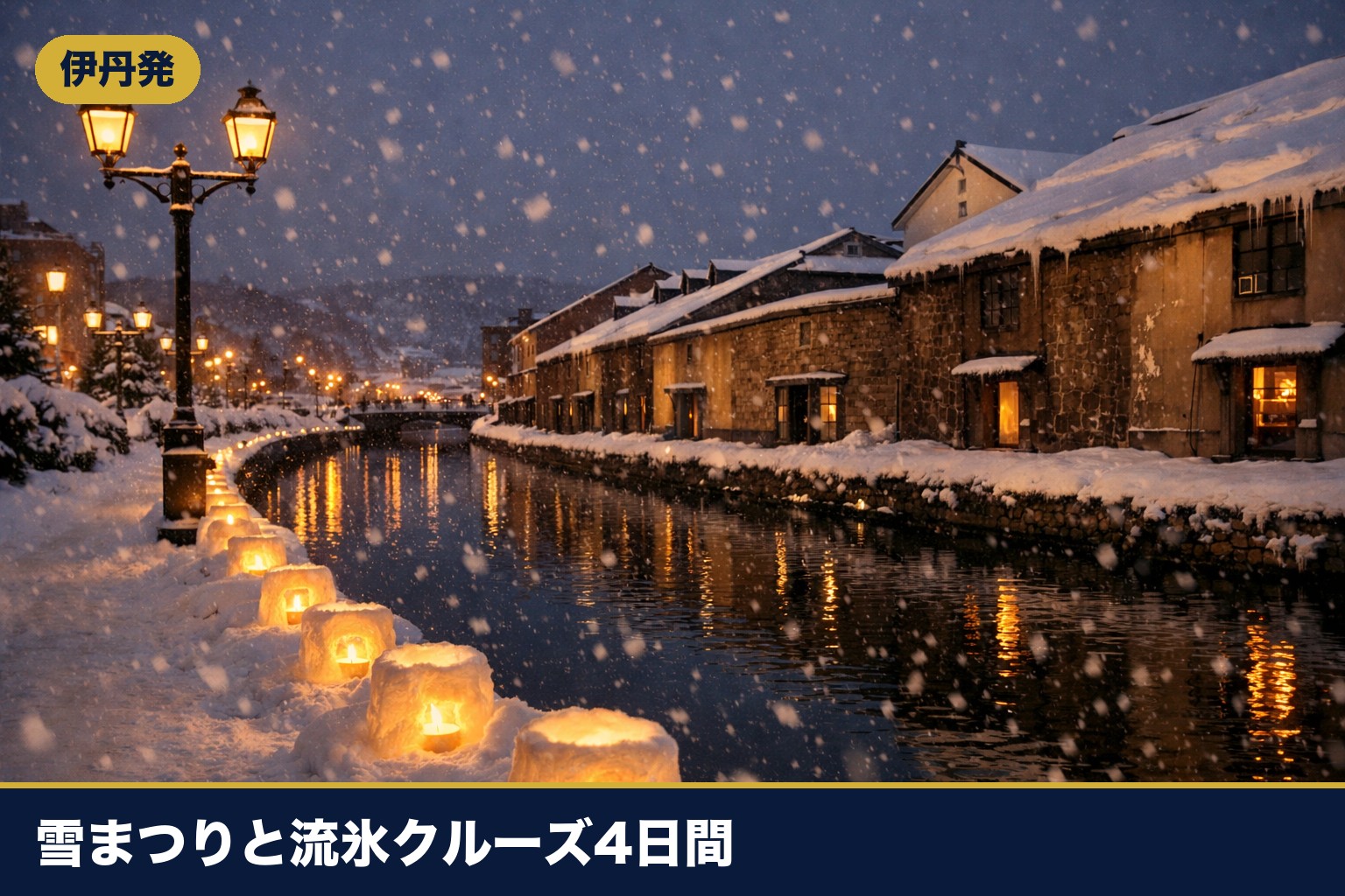 小樽運河の雪あかりのイメージ